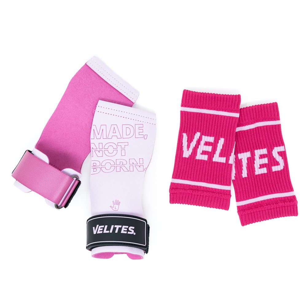 Velites I Grips Quad Pro I Professional Grips for Cross Training or Gymnastics I Suitable for Any Surface I Use with Magnesium I Include Fabric Wristbands to Gift Match.