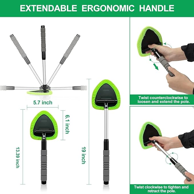 XINDELL Windshield Cleaner Tool – Car Interior Window Cleaning Kit