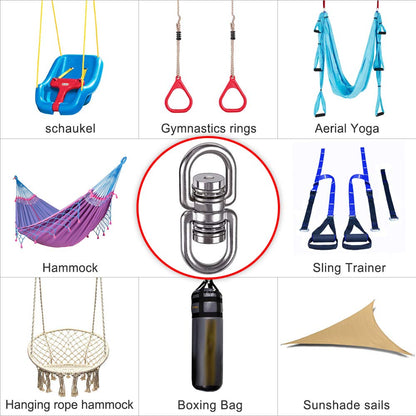 SELEWARE Bearing Swing Swivel, 360° Rotational Device Hanging Accessory for Web Tree Swing, Hammock Chair, Climbing Rope, Aerial Yoga, Kids Swing Swivel,Hold Up to 1200LB