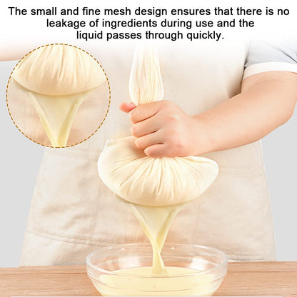 WANTOUTH 6-Piece Muslin Cotton Straining Bags - Reusable 50x40cm Large Fine Mesh Cooking Food Strainer Filter Bags for Fruit, Butter, Wine, Beer, Jam, Milk, and Home Brewing