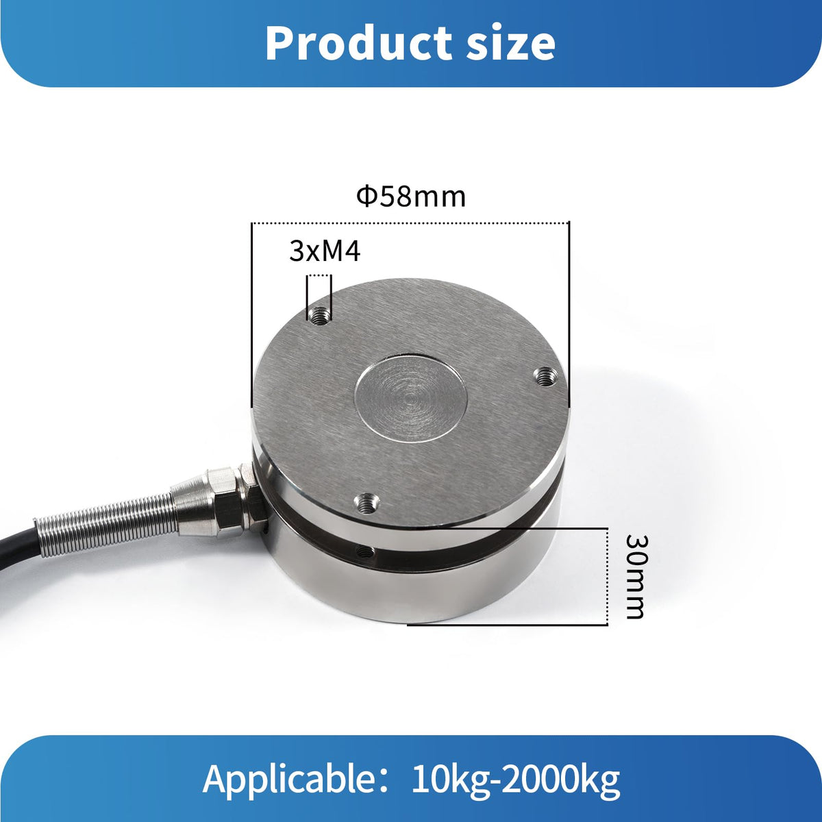 Load Cell Sensor with Indicator Display,Compression Force Weight Pressure Scale Sensor Two Sets of Relay Outputs Peak Recording (0-2T with Indicator)