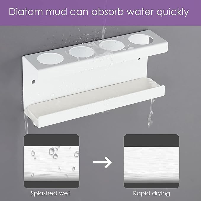 Wall Mounted Electric Toothbrush Holder, 4 Slots Stand