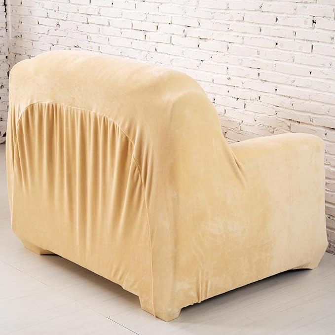 vctops 1-Piece Velvet Plush Stretch Chair Sofa Slipcover Soft Fuzzy Fluffy