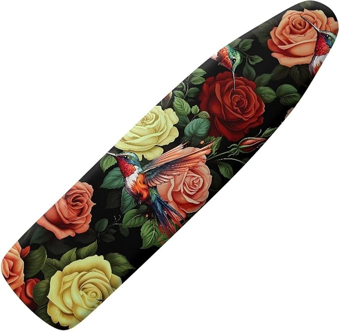 Rose Hummingbird Ironing Board Cover and Pad 15x54 Removable Padding Decorative