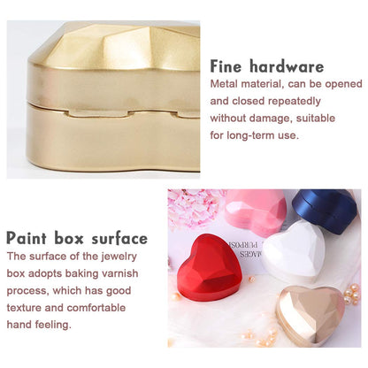 iSuperb Pendant Necklace Box Heart Shape Jewelry Gift Box Bracelet Case for Valentine's Day Anniversary Wedding Engagment Christmas (Golden)