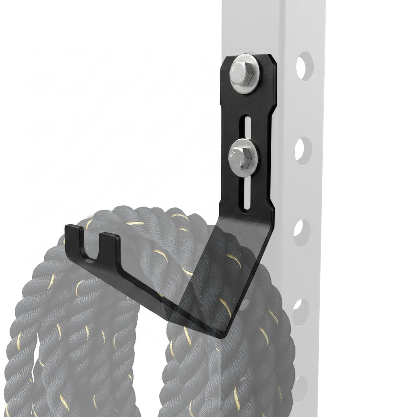 Lights Mountain Universal Battle Rope Storage Attachment, Heavy-Duty Steel Rack Mounted Hanger for Fitness Ropes & Resistance Bands, Adjustable Fits Most Power Cages, Home Gym Organization