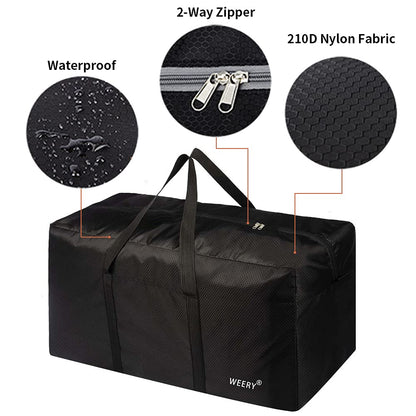 WEERY Extra Large Duffle Bag,96L Lightweight Travel Bag, Foldable Waterproof Duffel Bag for Men Women,Black