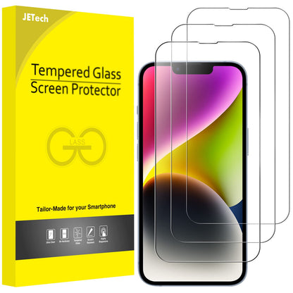 JETech Full Coverage Screen Protector for iPhone 16e 2025, iPhone 13/13 Pro 6.1-Inch, Tempered Glass Film with Easy Installation Tool, Case-Friendly, HD Clear, 3-Pack