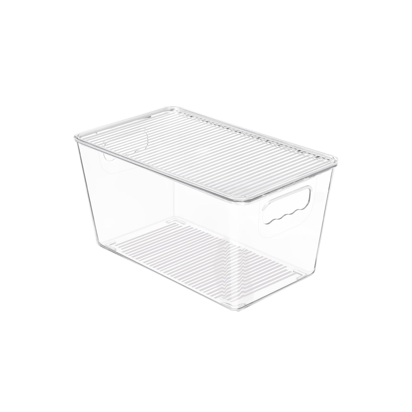 Vtopmart 6 Pack Clear Stackable Storage Bins with Lids, Large Plastic Containers with Handle for Pantry Organizer and Storage,Perfect for Bathroom,Cabinet,Kitchen,Fridge,Closet Organization