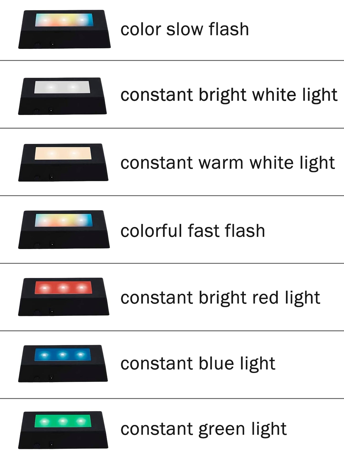 Watris Veiyi 7 Color LED Display Base, Color Changing Light Stand for Crystal Display Jewelry Glass Art, 3D Crystal Light Base, Rectangle Display Stand with USB Cable