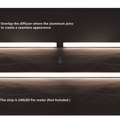 THMOOTHER 6-Pack 16-Inch U Shape Surface Mounted LED Strip Black Channel with Anti UV Diffuser - Versatile Lighting Solution for Elegant Ambiance and Enhanced Illumination