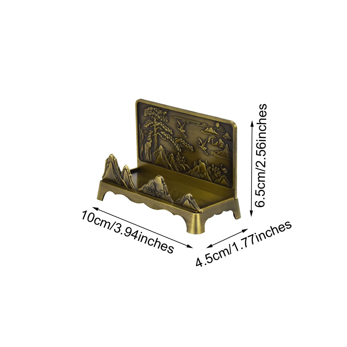 enyuwlcm Metal Desktop Card Holder for Desk Decorative Business Card Display Stand for Office Suitable for Men Women 1 Pack (Bronze)