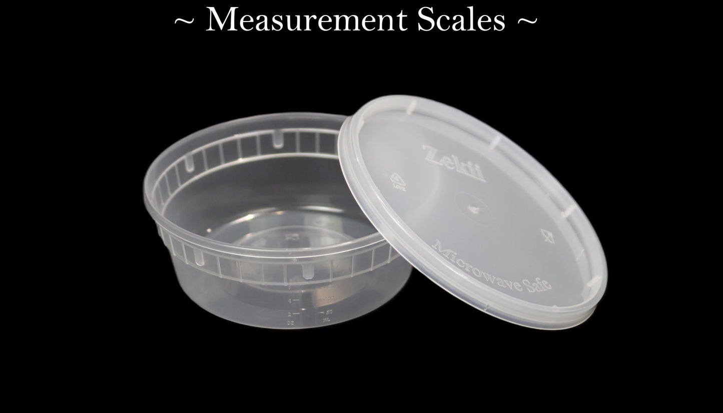 Zekii EXTRA THICK Deli Containers with Lids, [48Sets 8oz] Soup Containers w/Lids Airtight, Disposable, BPA Free, Takeout soup Cups, Meal Prep, Food Storage Containers with Measurements