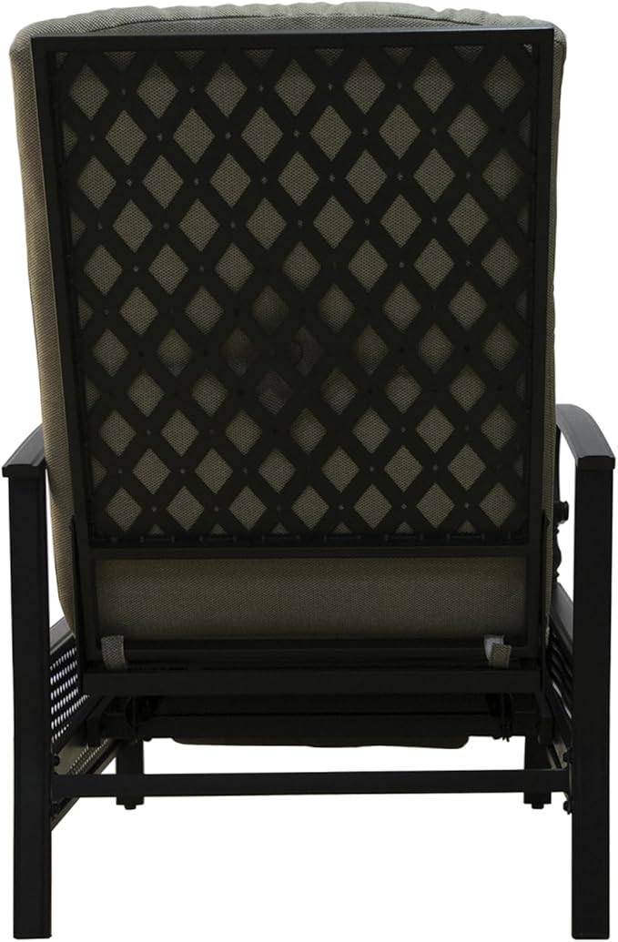 Kozyard Adjustable Outdoor Reclining Lounge Chair, Cushioned Patio Chaise Lounge with Extendable Metal Frame for Sunbathing, Reading & Relaxing – Comfortable Outdoor Recliner(Beige)