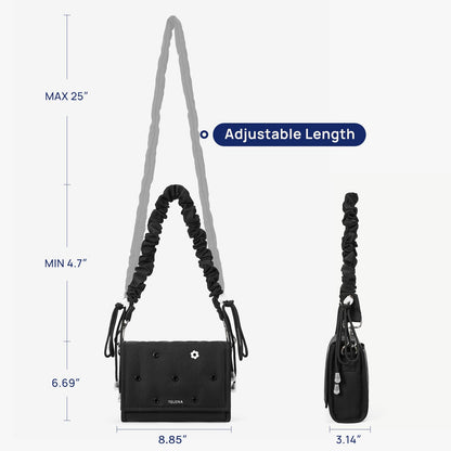 Telena Crossbody Bags for Women Cross Body Purse with Guitar Strap Lightweight Puffer Shoulder Bag for Travel