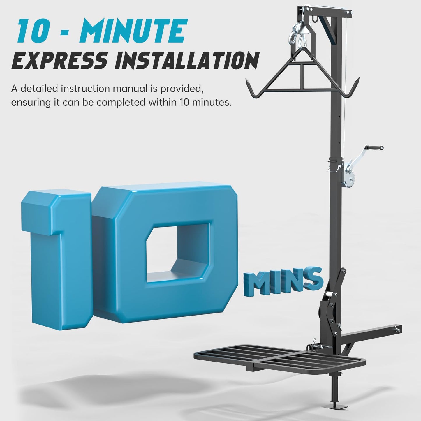 Truck Hitch Game Hunting Hoist - CROSSHIP Mounted Lifting System & Hitch Game Hoist - Easy 10-Minute Installation - 360 Degree Rotation, Detachable 3in1 (2025 Upgrade)