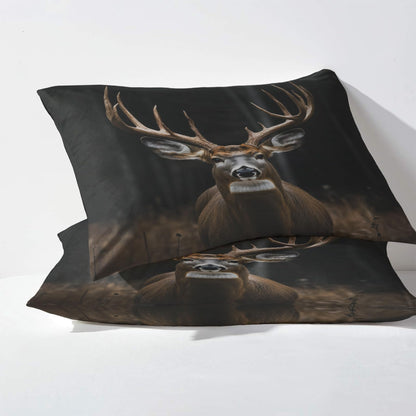 NOGAWA Deer Sheets Twin XL, Wildlife Bed Sheets, Rustic Hunting Bedding Sheets, Soft Microfiber Deep Pocket Fitted Sheet & Flat Sheet & Pillowcase