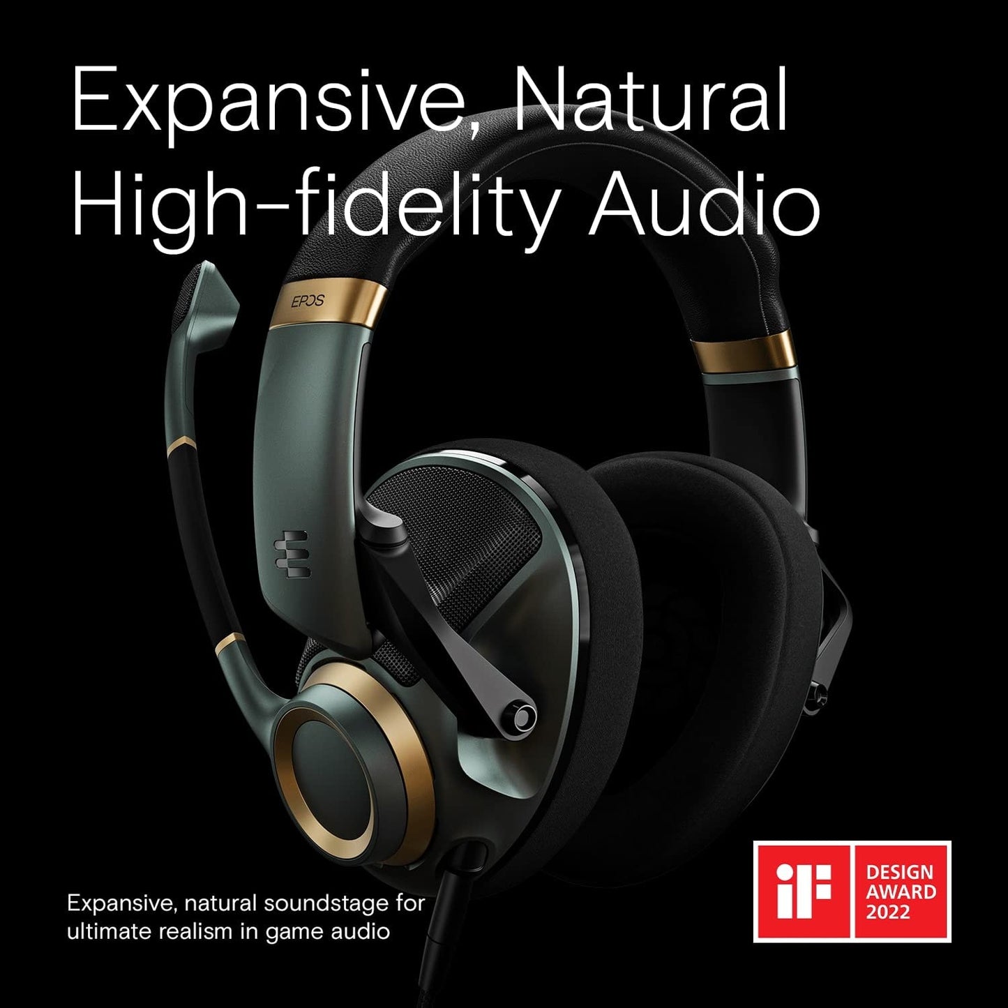 EPOS H6Pro Open Acoustic Gaming with Mic – Immersive Sound, Lightweight Comfort, and Durable Design – Works with Xbox, PS4/PS5 & PC/Windows – Green
