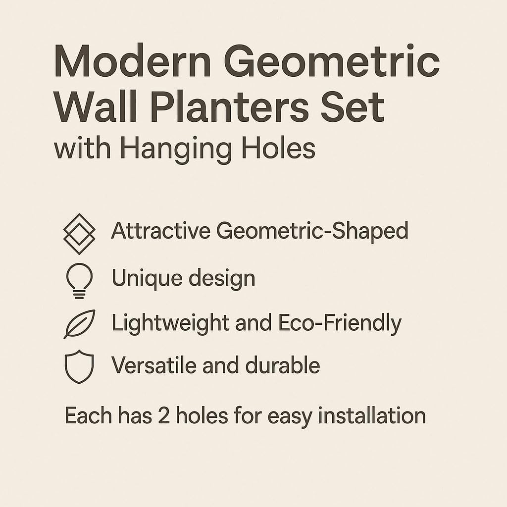 Trius Wholesale Collective Vertical Garden Wall Planters – 2-Pack Modern Matte Black Geometric Pots for Indoor Plants, Wall Vase, Indoor and Outdoor Use 6"