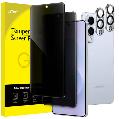 JETech Privacy Screen Protector for Samsung Galaxy S23 5G 6.1-Inch with Camera Lens Protector, Anti-Spy Tempered Glass Film, Fingerprint ID Compatible, 2-Pack Each