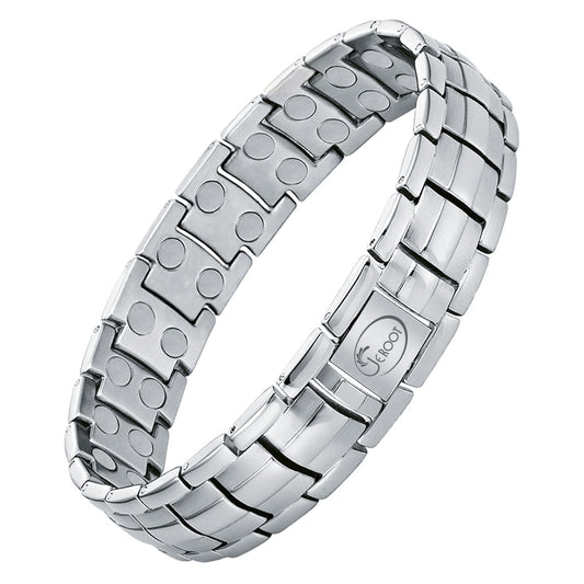 JEROOT Magnetic Bracelets for Men, Pure Titanium Bracelet (3500Gauss Per Magnet), Men's Bracelet Lymphatic Jewelry Gifts