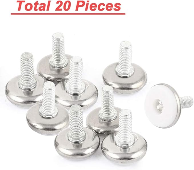 30Pcs Adjustable Furniture Leg Base Leveller Table Leveling Feet Pads, M6 x