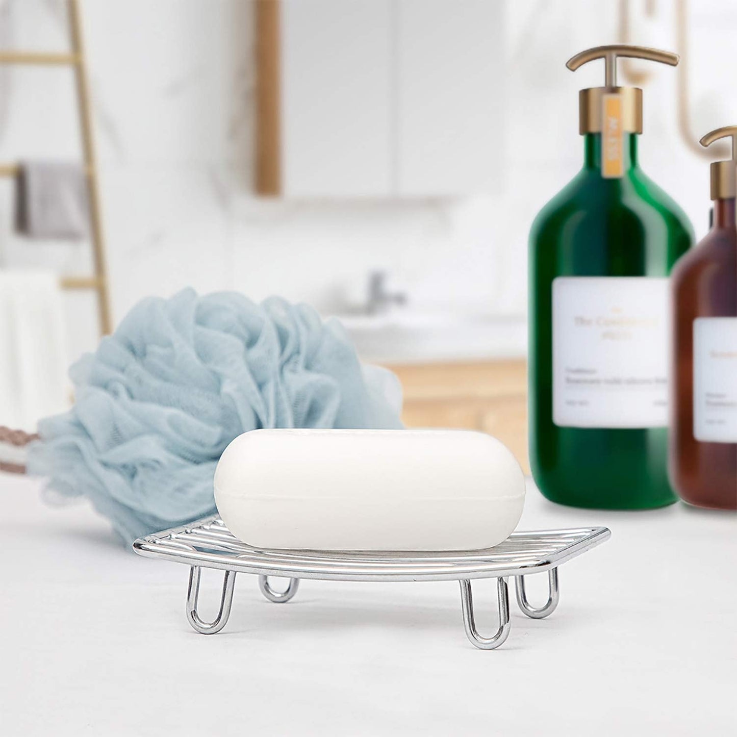 GUUKAR Bar Soap Dish Holder for Shower Bathroom Stainless Steel Rust Proof Self Draining, Chrome-2 Pack