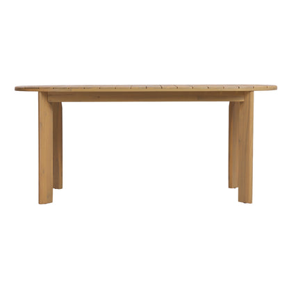 Christopher Knight Home Linda 70.67" Outdoor Dining Table, Solid Acacia Wood Patio Table for Patio Furniture Set, Modern Dining Table with Slat Panel Oval Top for Deck Garden Backyard, Light Teak