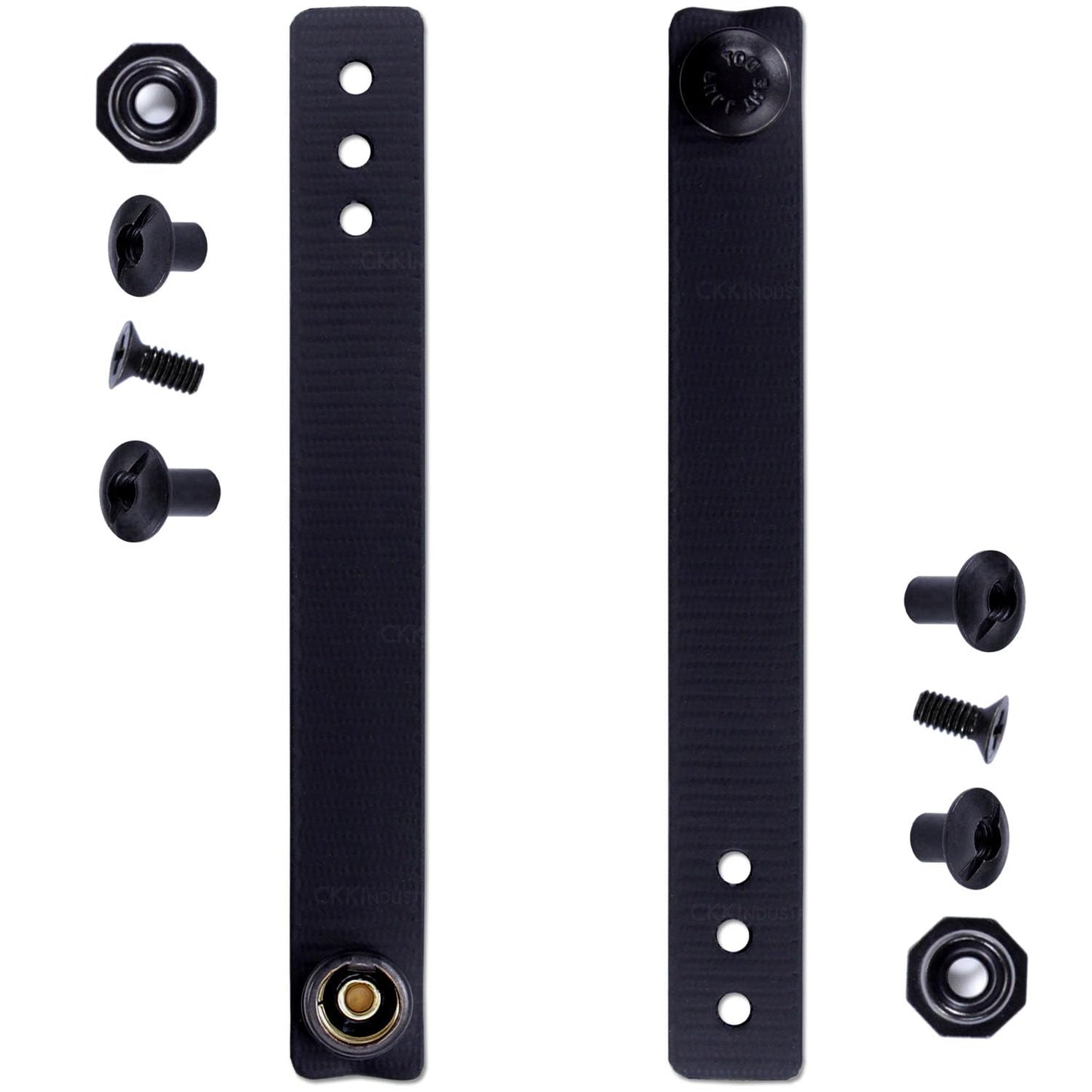 [1 Pair] HolsterSmith - (7.00 inch) - IWB Soft Belt Loops - (Black) – HD Ruberized Nylon - w/Pull-The-Dot Security Snaps & Multi Mounting Hardware - (Fits 1.25-2.0 inch Belts (Adjustable)