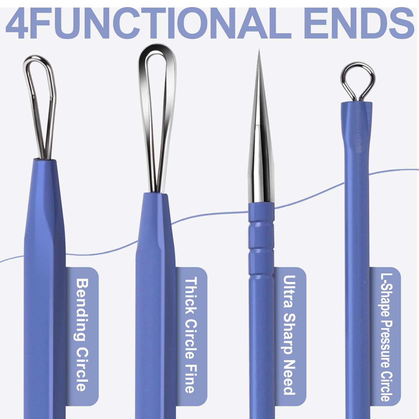 Teenitor Pimple Extractor Acne Treatment Tool Surgical Grade Blackhead Comedone Removal 2-in-1 Popper Tool for Face Nose Blackhead Extractor Tool Silver