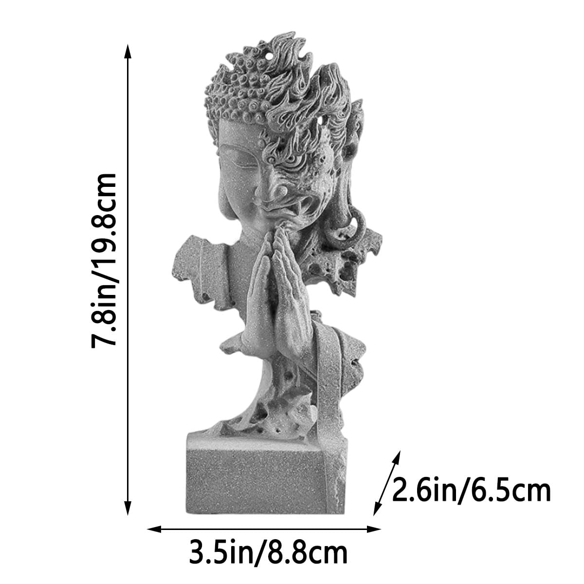 livelyfish Meditating Buddha Statue Zen Garden Statues Sandstone Thinker Buddha Sculpture Figurine for Fish Tank Aquarium Home Decorations, Gift (C)