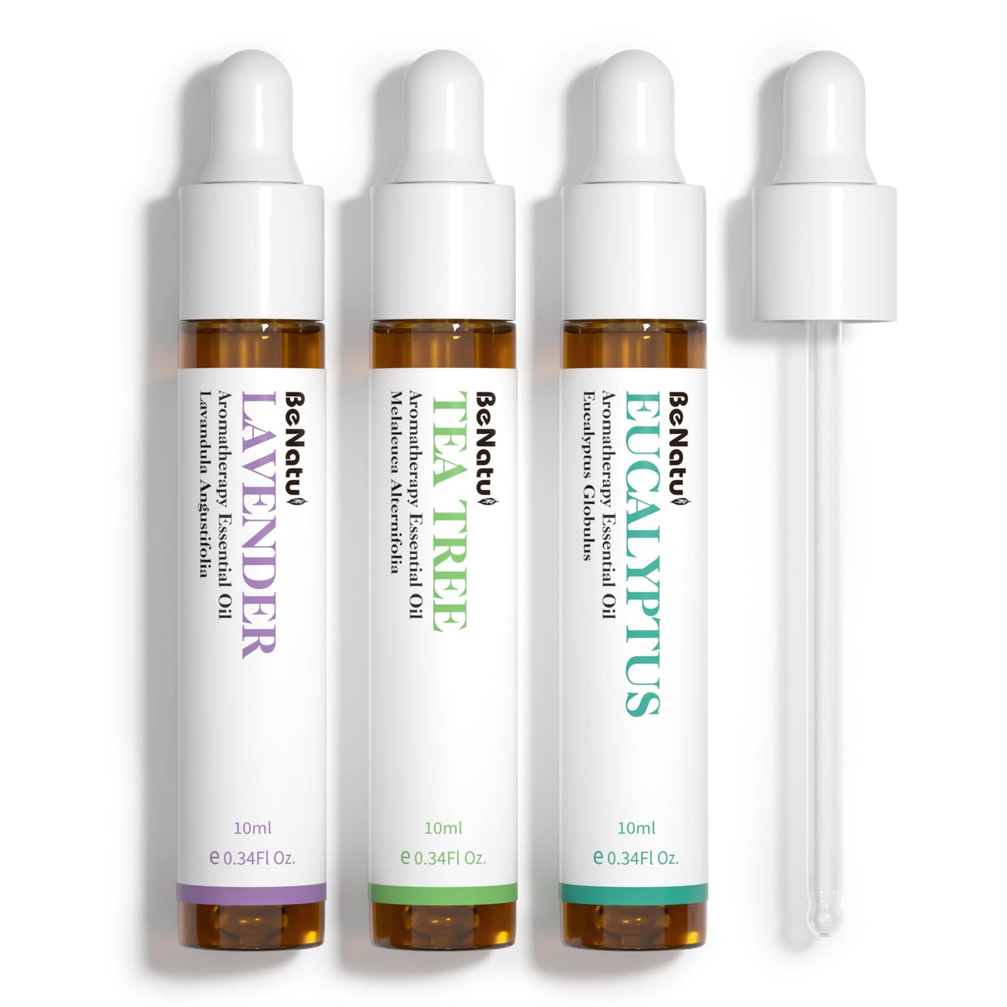 Benatu Essential Oils Set (Tea Tree Lavender Eucalyptus) for Home, Organic Relax Scent Aromatherapy Gift for Women and Men, Natural Fragrance for Skin Care, Body Topical Massage, Diffuser 3 Packs