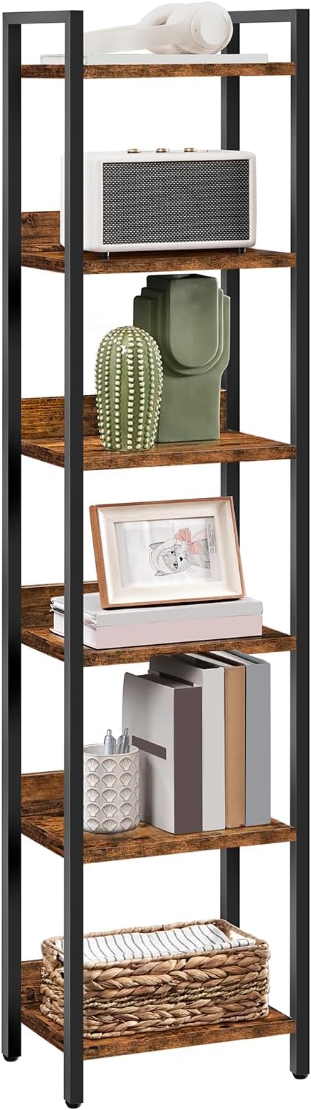 MAHANCRIS Bookshelf, 6-Tier Bookcase, Standing Book Shelf