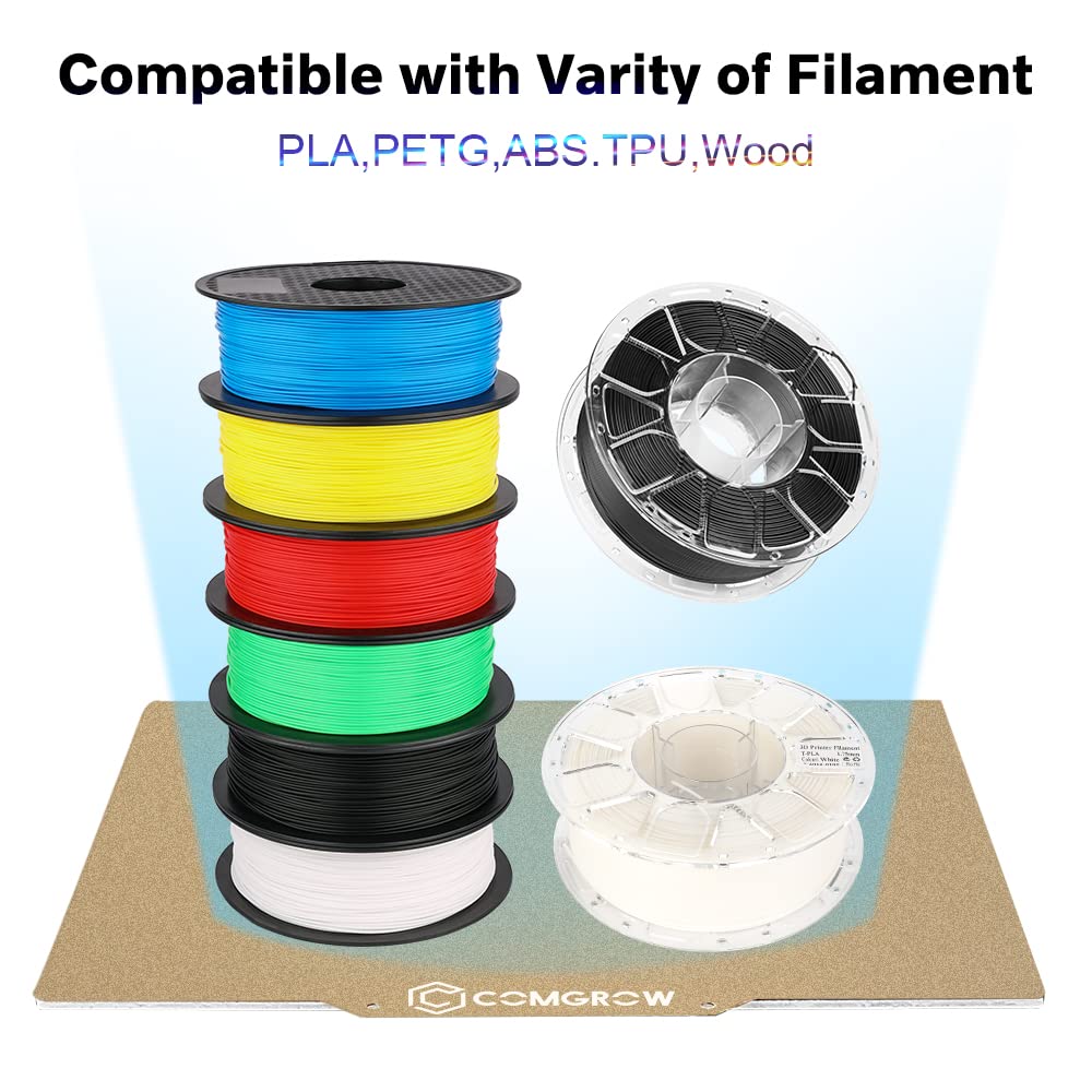 PEI Sheet 235x235 mm, Ender 3 Bed Magnetic Flexible Heated Bed with Adhesive for Creality Ender 3 Pro/Ender 3 V2/Ender 3 S1/Ender 3 S1 Pro/Ender 3 Neo/Ender 3 V2 Neo/Voxelab Aquila 3D Printer
