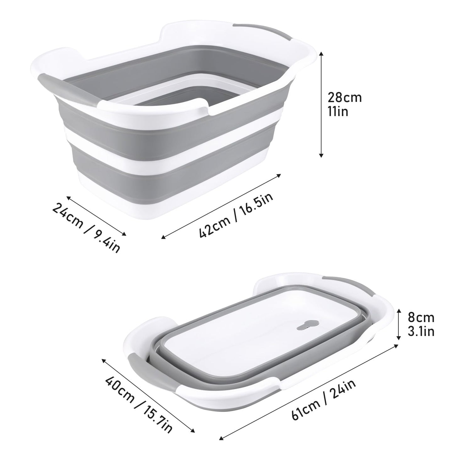 ddLUCK 28L Multi-Functional Collapsible Pet Bathtub with Drainage Hole, Portable Indoor Outdoor Foldable Washing Tub Bathing Tub Small Pets Bathtub for Puppy Small Dogs Cats