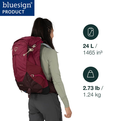 Osprey Sirrus 24L Women's Hiking Backpack, Elderberry Purple/Chiru Tan