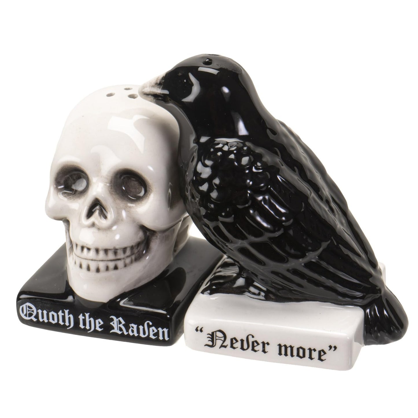 Pacific Giftware Quoth The Raven Halloween Ceramic Salt and Pepper Shakers Set