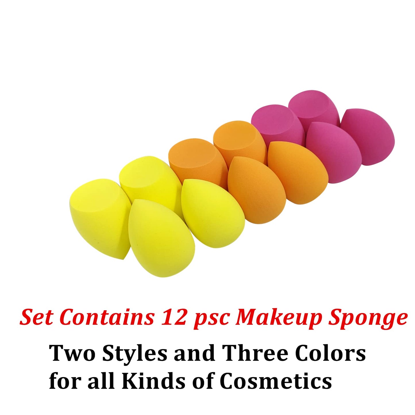 12 Pcs Black Makeup Sponges for Foundation Bulk Latex-Free Reusable big Beauty Sponge Blender Cosmetic Applicator For Powder Cream and Liquid Makeup Tools Set