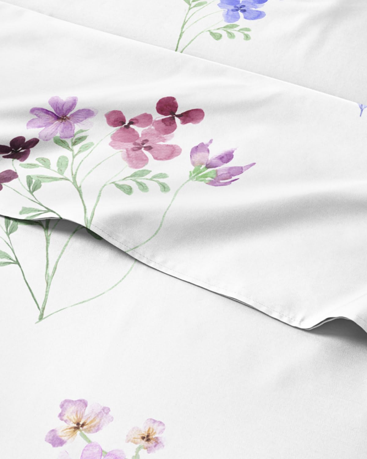 Floral Sheets - Butterfly Floral Bed Sheet Set - 1 Flat, 1 Fitted & 2 Pillowcases w/ Deep Pockets - Comfy, Wrinkle & Fade Free - Boho Botanical Bedding - Soft, Breathable and Cooling - Full Size Set