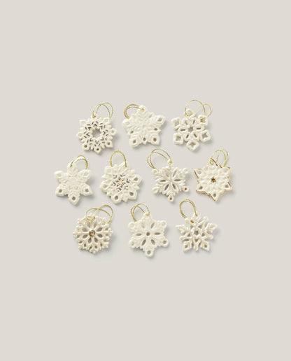 Lenox 890425 Snowflake 10-Piece Ornament Set, Christmas