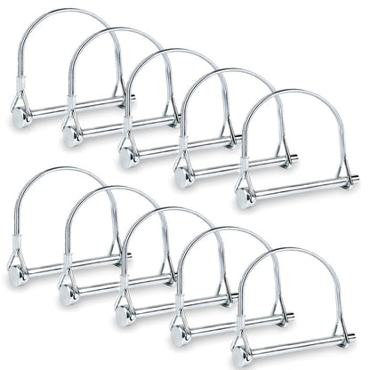 Comonc 10 PCS Safety Coupler Pin Pto Pin Shaft Locking Pin 1/4 pin Hitch pin Round Wire Lock Pin 1/4" x 2-3/4" for PTO,Farm,Lawn,Hitches,and Garden