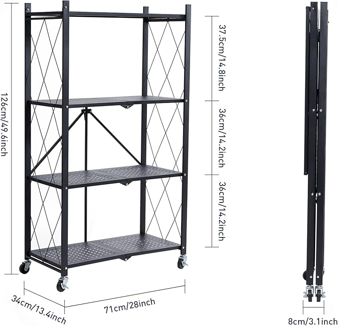 BRIAN & DANY 4-Tier Foldable Storage Shelves
