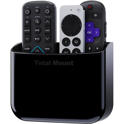 TotalMount Hole-Free Remote Holder – Eliminates Need to Drill Holes in Your Wall (for 2 or 3 Remote Controls – Black – Quantity 1)