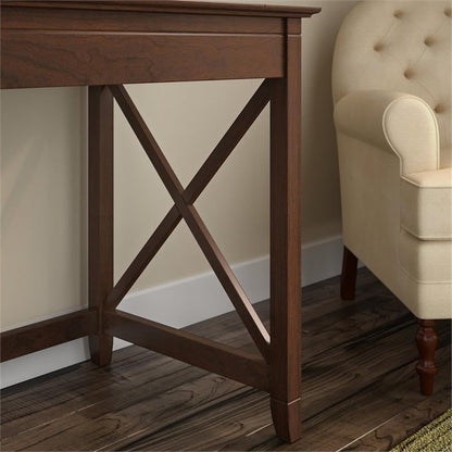 Bush Home Key West 54W Computer Desk with 2 Drawer Lateral File Cabinet and 5 Shelf Bookcase in Bing Cherry