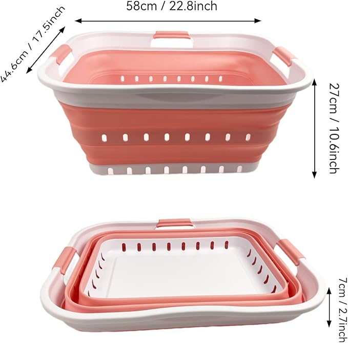 SAMMART 42L Collapsible Plastic Laundry Basket