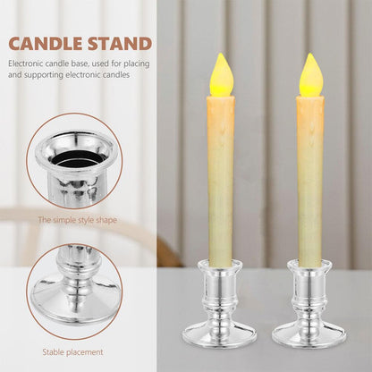 Zerodeko 12 Pack Plastic Decorative Candle Stands Taper Candle Base Holder Set for Tabletop Wedding