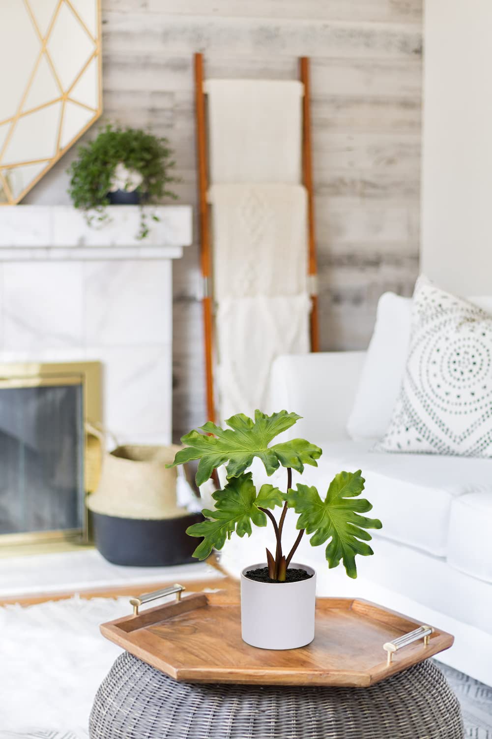 Hollyone Fake Plants Set of 2 Artificial Potted Plants Faux Plants Begonia Plants in White Pots Real Touch Leaves for Office Table Desk Shelf Bathroom Bedroom Greenery Decoration Home Indoor Decor