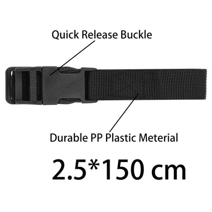 6 Pack Luggage Nylon Straps with Quick Release Buckle Utility Straps for Travel Packing Outdoor Sports, M, Black
