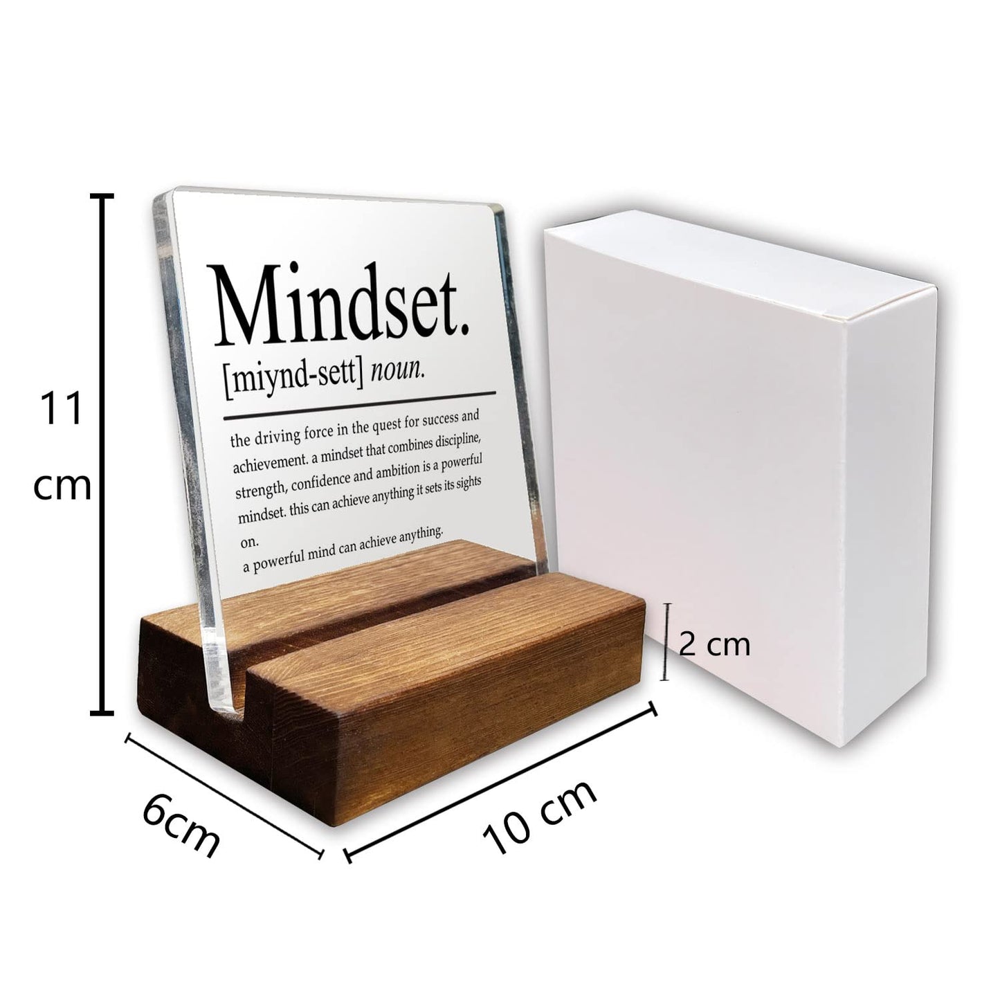 Inspirational Home Office Desk Decor, Motivational Minimalist Decor Art Acrylic Plaque With Wooden Stand Sign Home Office Desk Sign Gift for Women Colleague Friend Cowoker