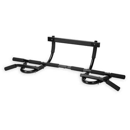 SPRI Pull Up Bar - 12-Grip Door Mounting Pull-Up Bar for Versatile Workouts - Rugged Steel with Foam Handles - Supports 300 Pounds - Fits Door Frames Up to 32 in. Wide - Black